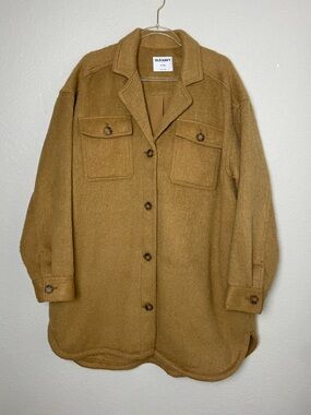 Old Navy Women's Camel Wool-Blend Button Front Coat Size XL Tall